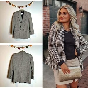 Vintage Black & White Houndstooth Blazer